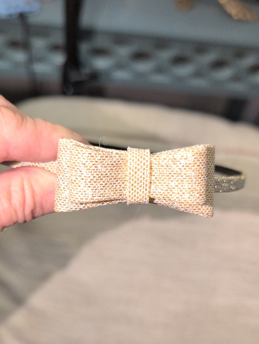 Ella Sparkling Champagne Bow Headband